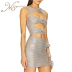 women rhinestone two piece set